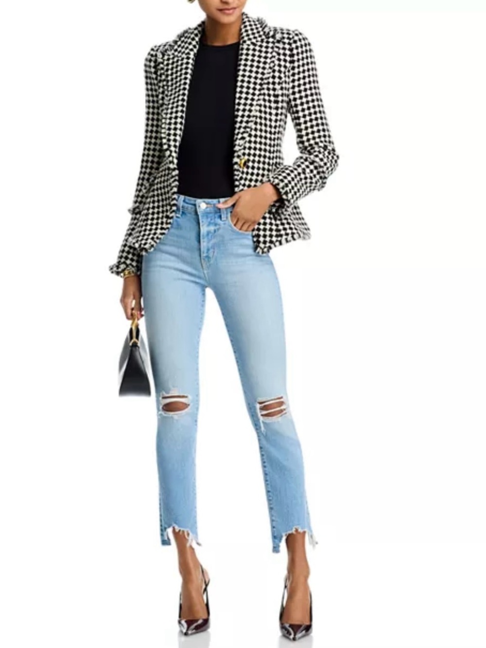 NWT L’AGENCE High Line High Rise Skinny Jeans Rosedale Destruct 24